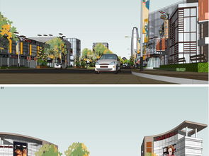 精品地中海風格現代商業街區草圖大師模型設計圖下載與賞析